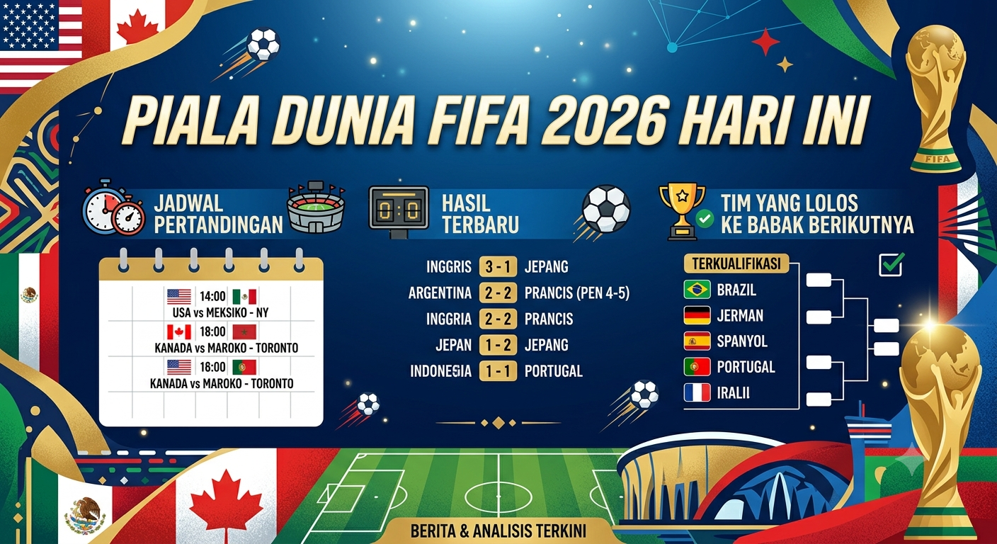 Piala Dunia FIFA 2026 Hari Ini: Jadwal Pertandingan, Hasil Terbaru, dan Tim yang Lolos ke Babak Berikutnya