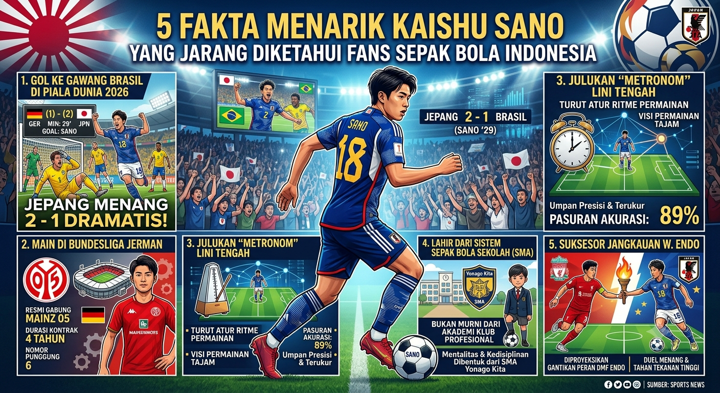 5 Fakta Menarik Kaishu Sano yang Jarang Diketahui Fans Sepak Bola Indonesia