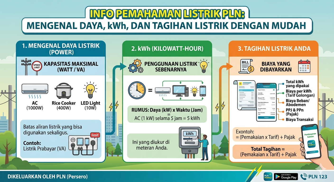 Info Pemahaman Listrik PLN: Mengenal Daya, kWh, dan Tagihan Listrik dengan Mudah