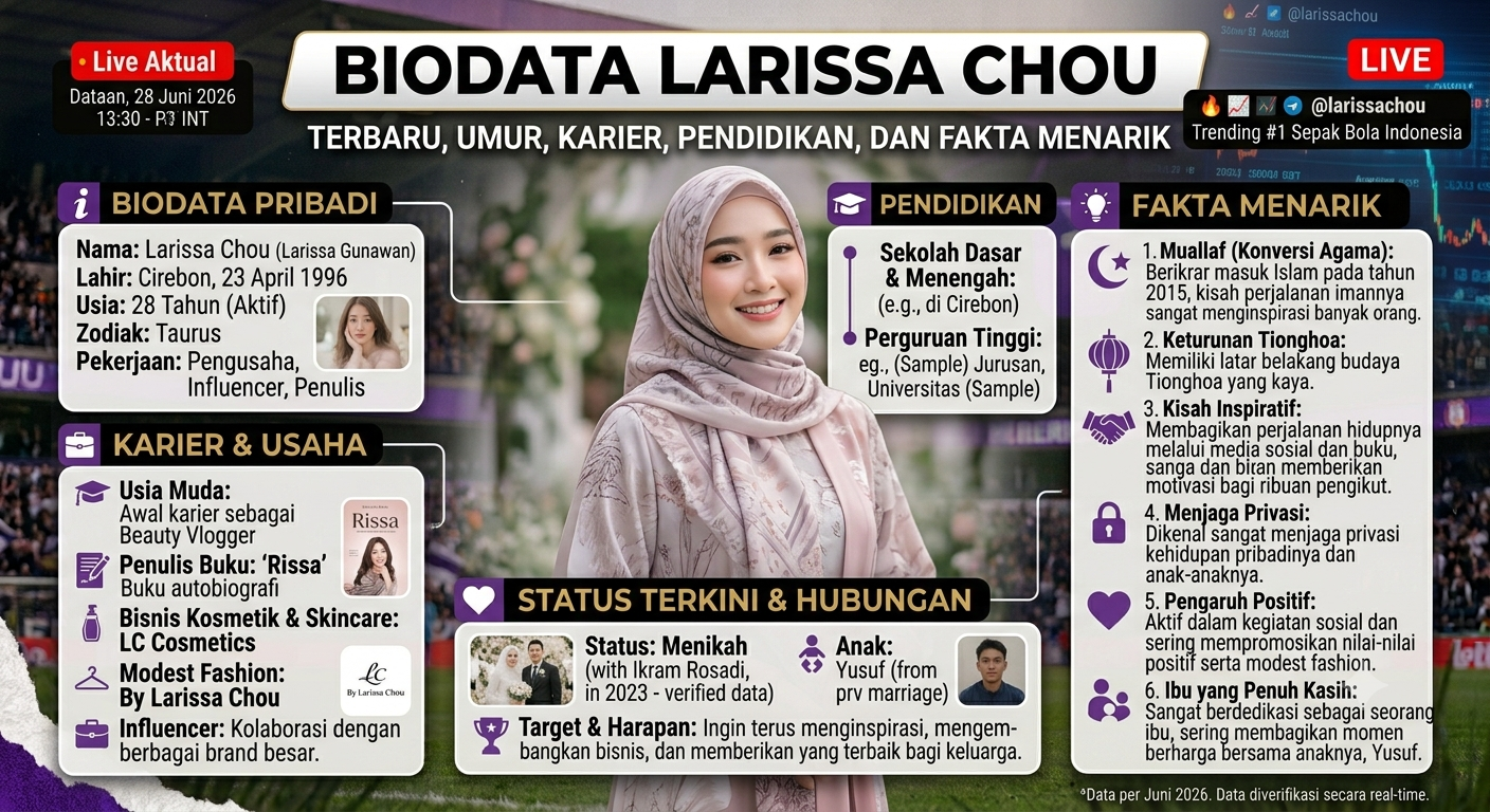 Biodata Larissa Chou Terbaru, Umur, Karier, Pendidikan, dan Fakta Menarik