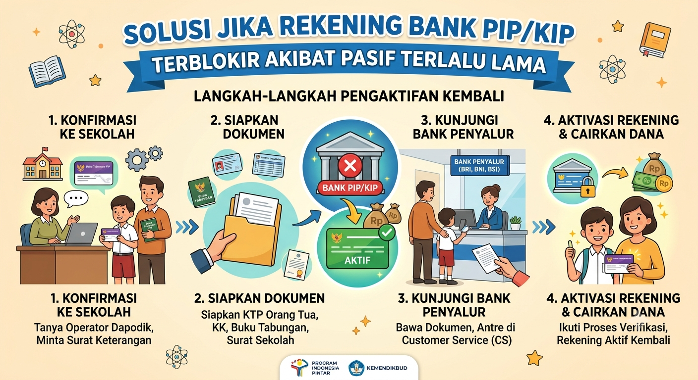 Solusi Jika Rekening Bank PIP/KIP Terblokir Akibat Pasif Terlalu Lama