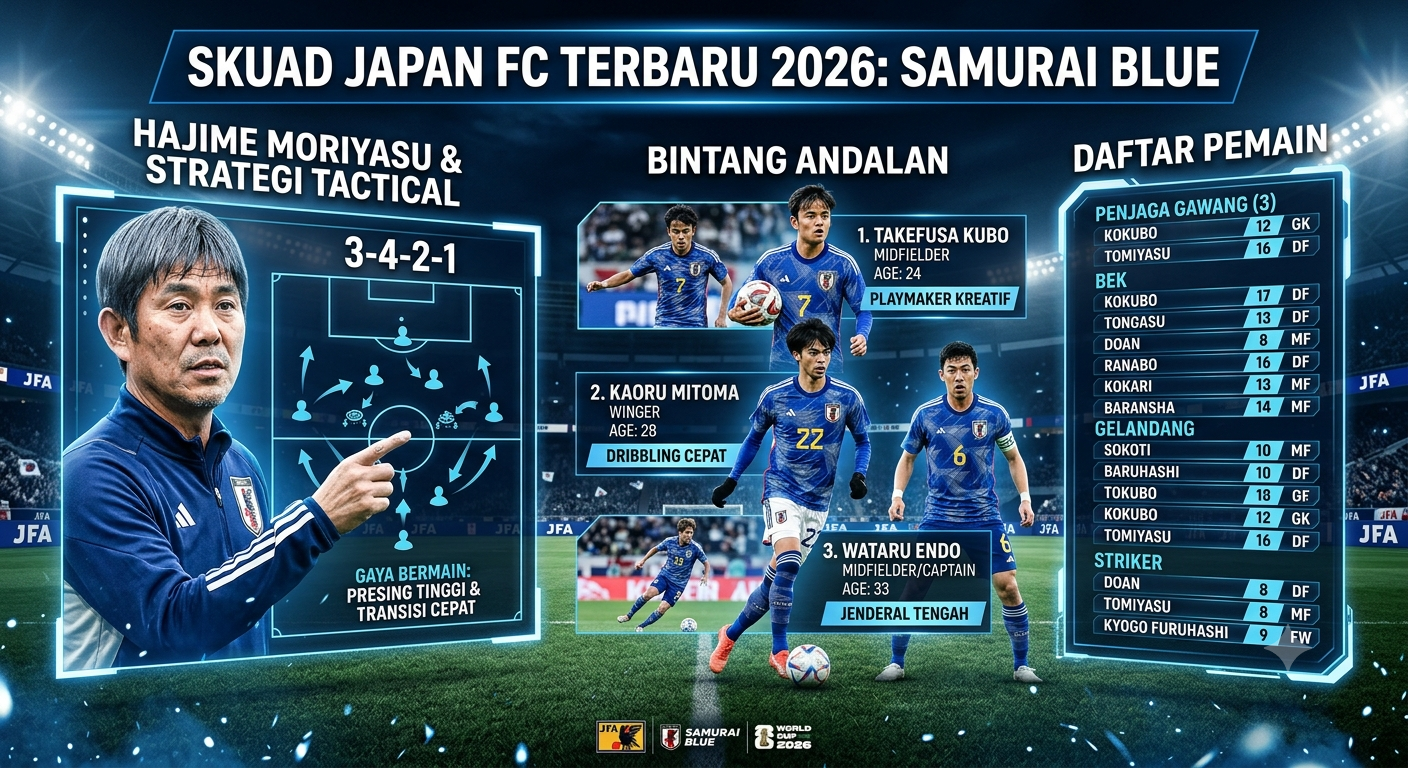 Skuad Japan FC Terbaru 2026: Daftar Pemain, Bintang Andalan, dan Strategi Hajime Moriyasu