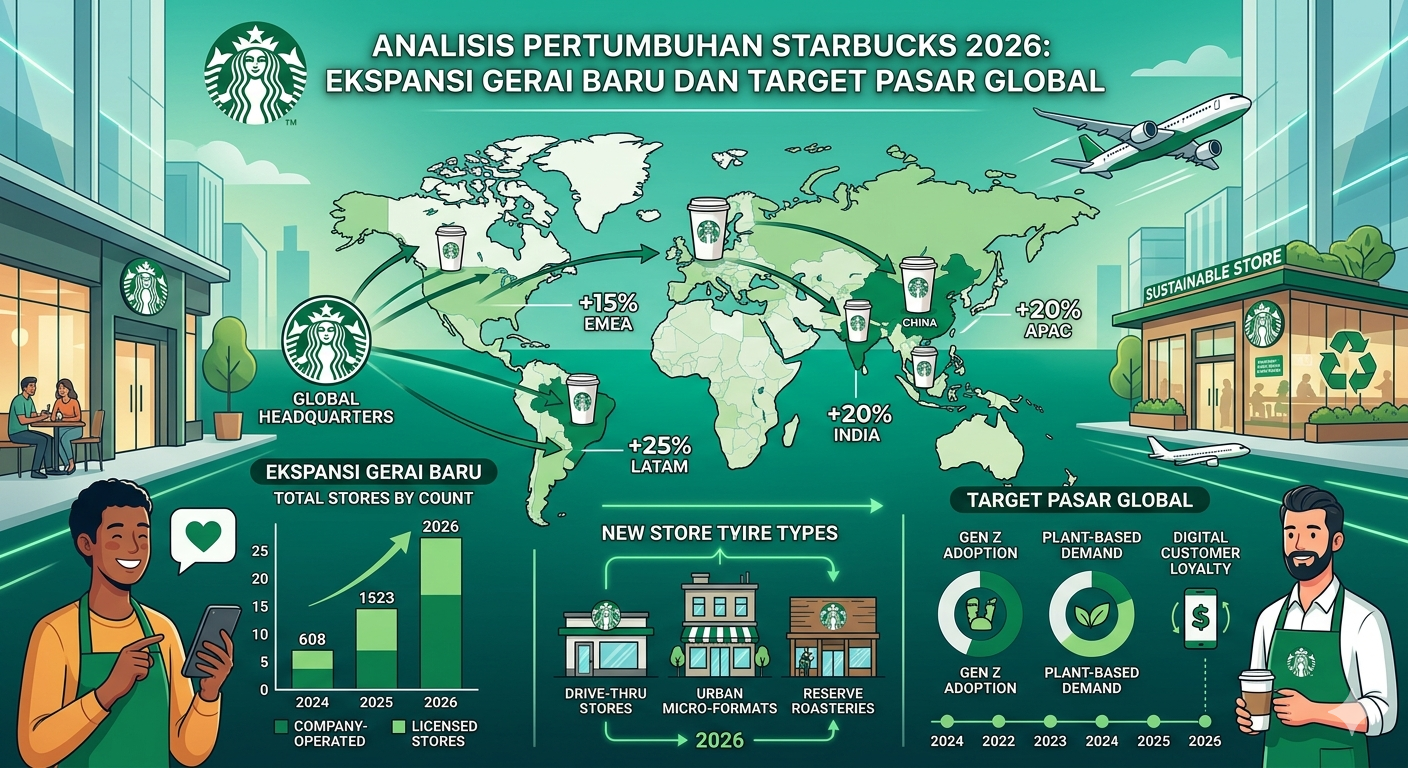 Analisis Pertumbuhan Starbucks 2026: Ekspansi Gerai Baru dan Target Pasar Global