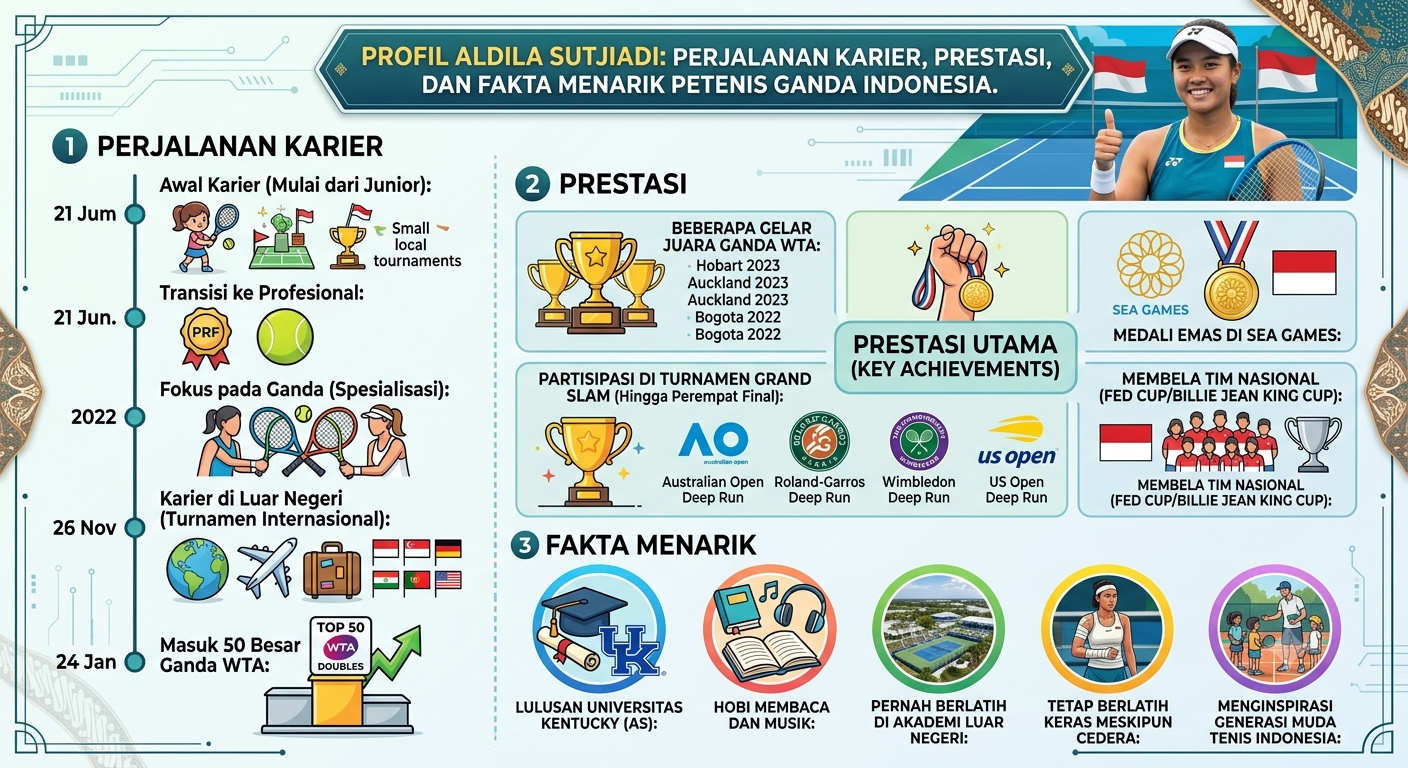 Profil Aldila Sutjiadi: Perjalanan Karier, Prestasi, dan Fakta Menarik Petenis Ganda Indonesia