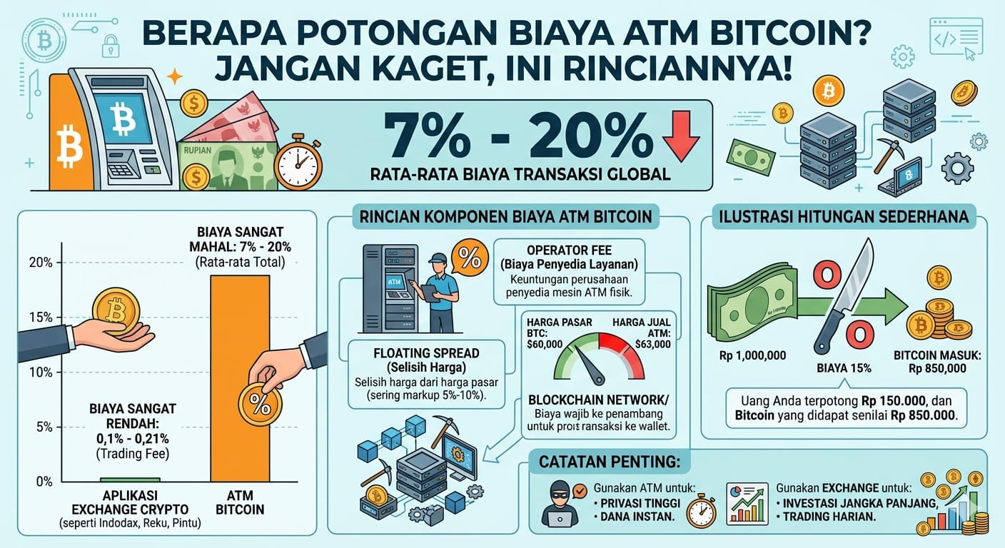 Berapa Potongan Biaya ATM Bitcoin? Jangan Kaget, Ini Rinciannya
