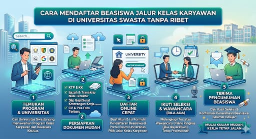 Cara Mendaftar Beasiswa Jalur Kelas Karyawan di Universitas Swasta Tanpa Ribet