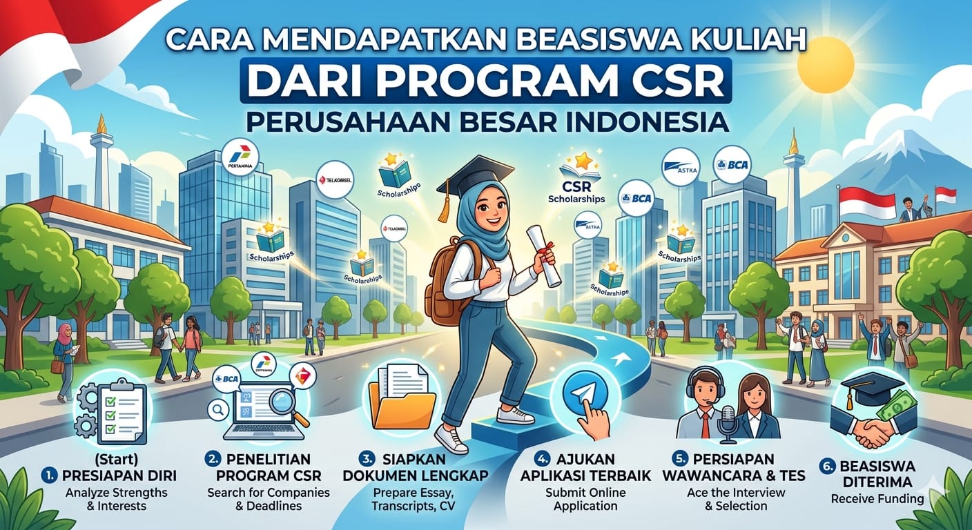 Cara Mendapatkan Beasiswa Kuliah dari Program CSR Perusahaan Besar Indonesia
