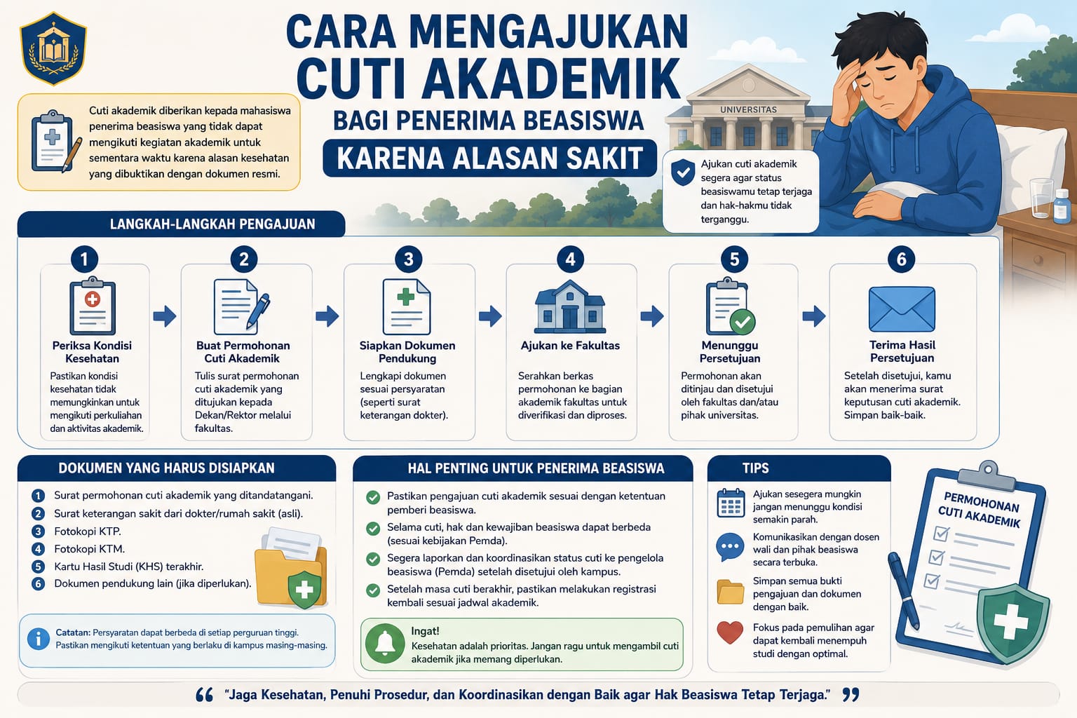 Cara Mengajukan Cuti Akademik Bagi Penerima Beasiswa Karena Alasan Sakit
