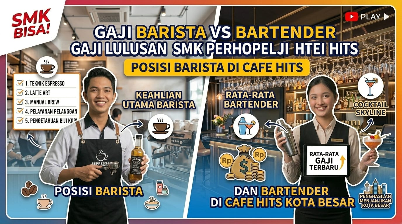 Update Gaji Lulusan SMK Perhotelan Posisi Barista dan Bartender di Cafe Hits Kota Besar