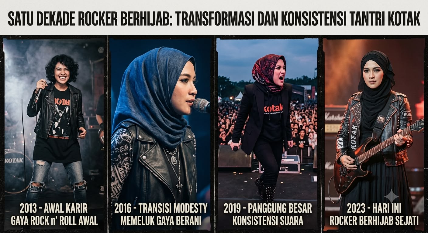 Satu Dekade Rocker Berhijab: Transformasi dan Konsistensi Tantri Kotak