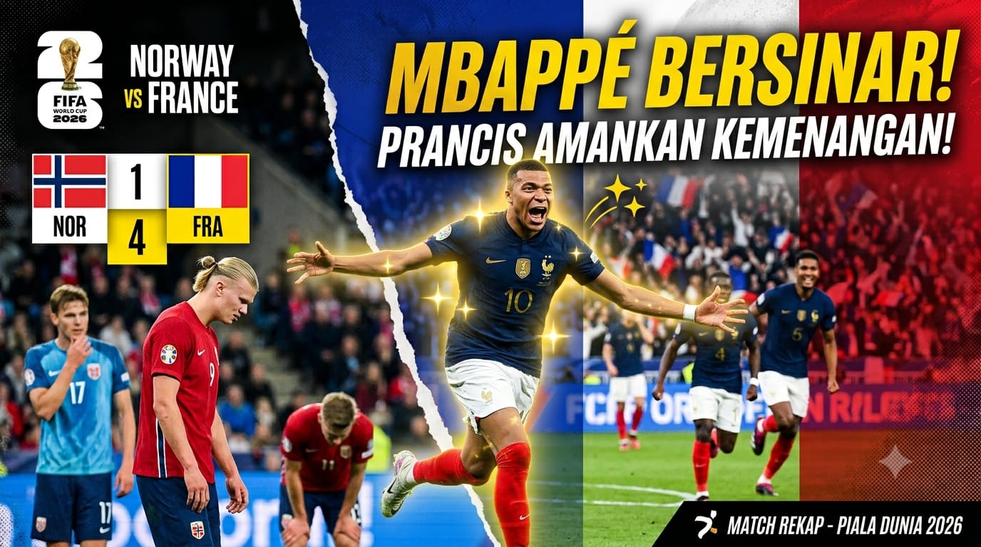 Hasil Norway vs France: Kylian Mbappé Bersinar, Prancis Amankan Kemenangan Penting