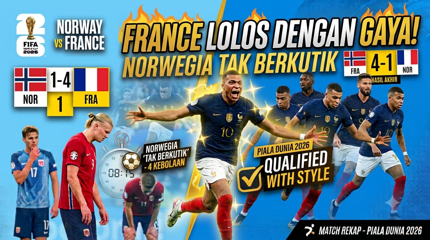 France Lolos dengan Gaya! Norwegia Tak Berkutik dalam Duel Sengit Piala Dunia 2026