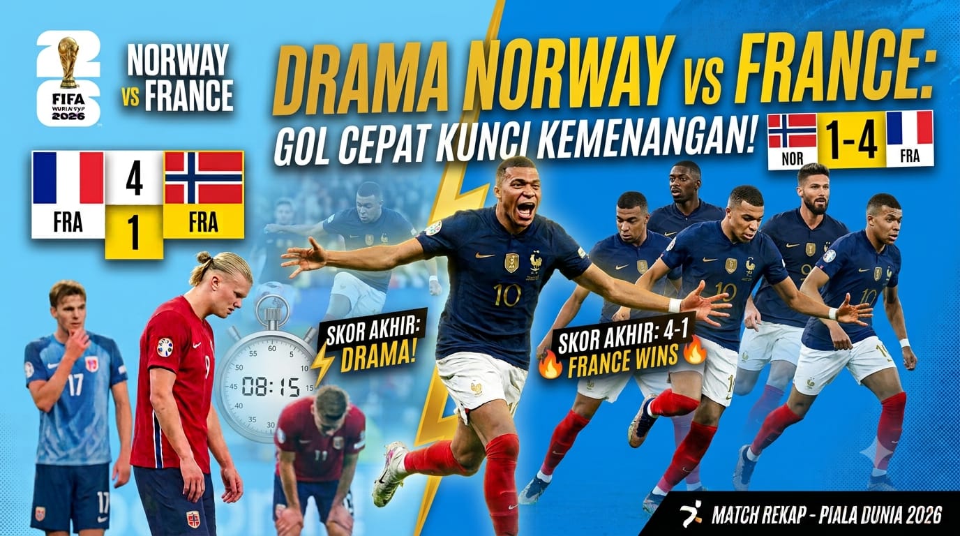 Drama Norway vs France: Gol Cepat Jadi Kunci Kemenangan Prancis 4-1