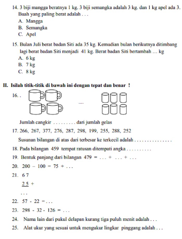 Contoh Soal Cerita Matematika Kelas 1 SD dan Cara Mengerjakannya