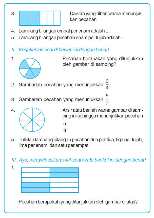 Contoh Soal Pecahan Kelas 6 SD