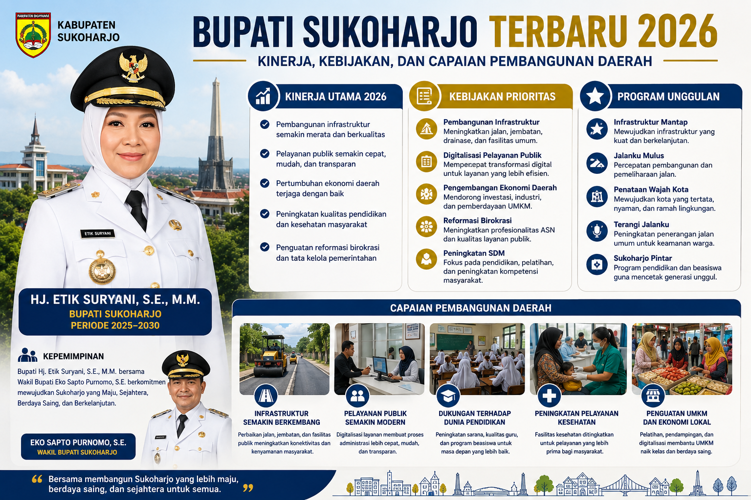 Bupati Sukoharjo Terbaru 2026: Kinerja, Kebijakan, dan Capaian Pembangunan Daerah