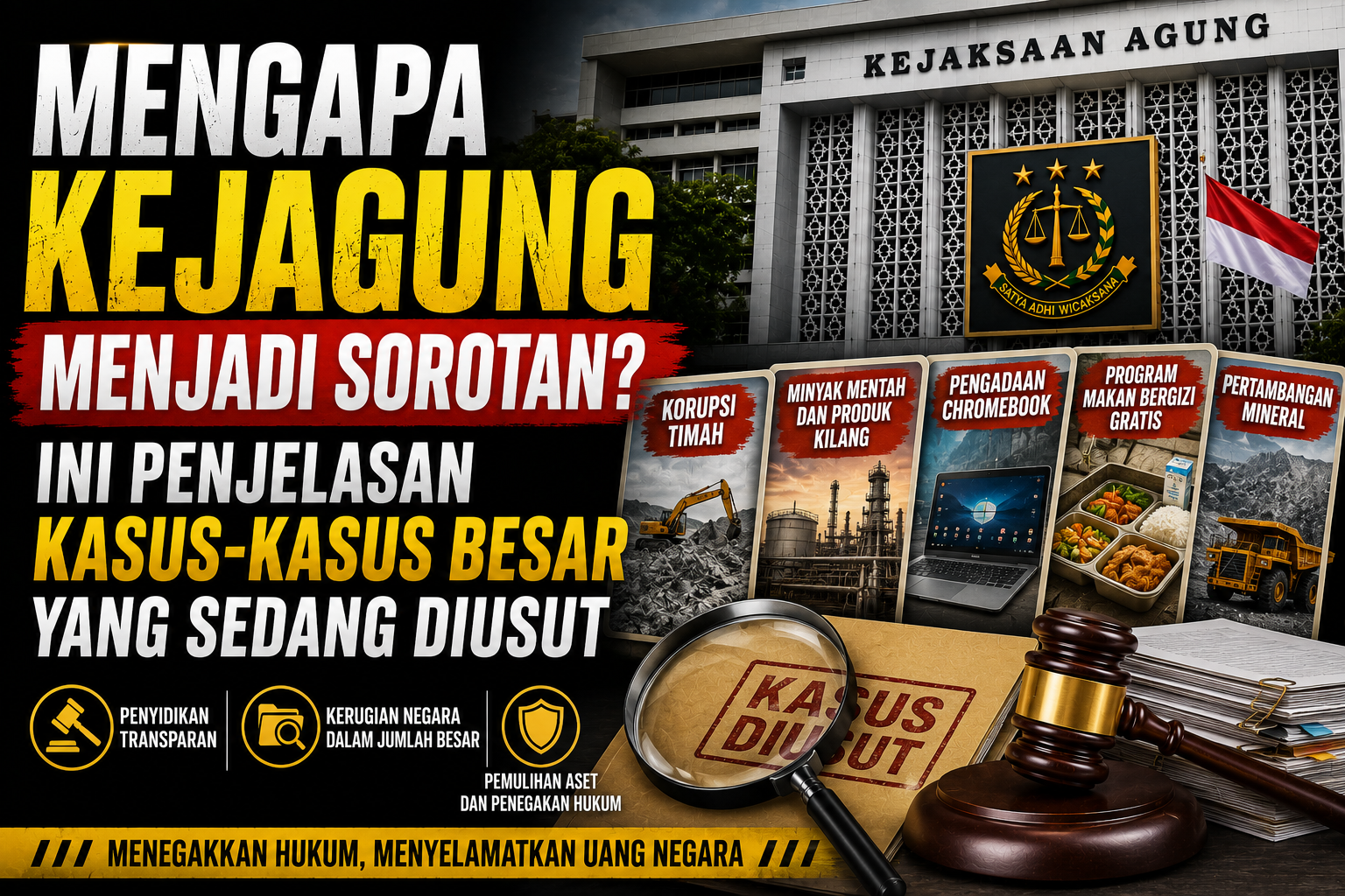 Mengapa Kejagung Menjadi Sorotan? Ini Penjelasan Kasus-Kasus Besar yang Sedang Diusut