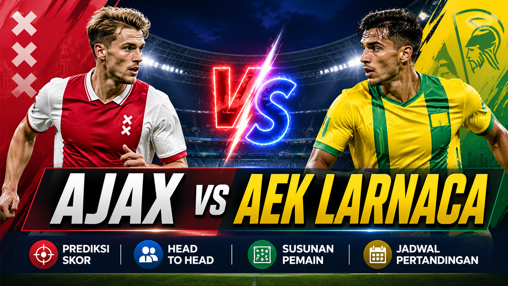 Ajax vs AEK Larnaca: Prediksi Skor, Head to Head, Susunan Pemain, dan Jadwal Pertandingan