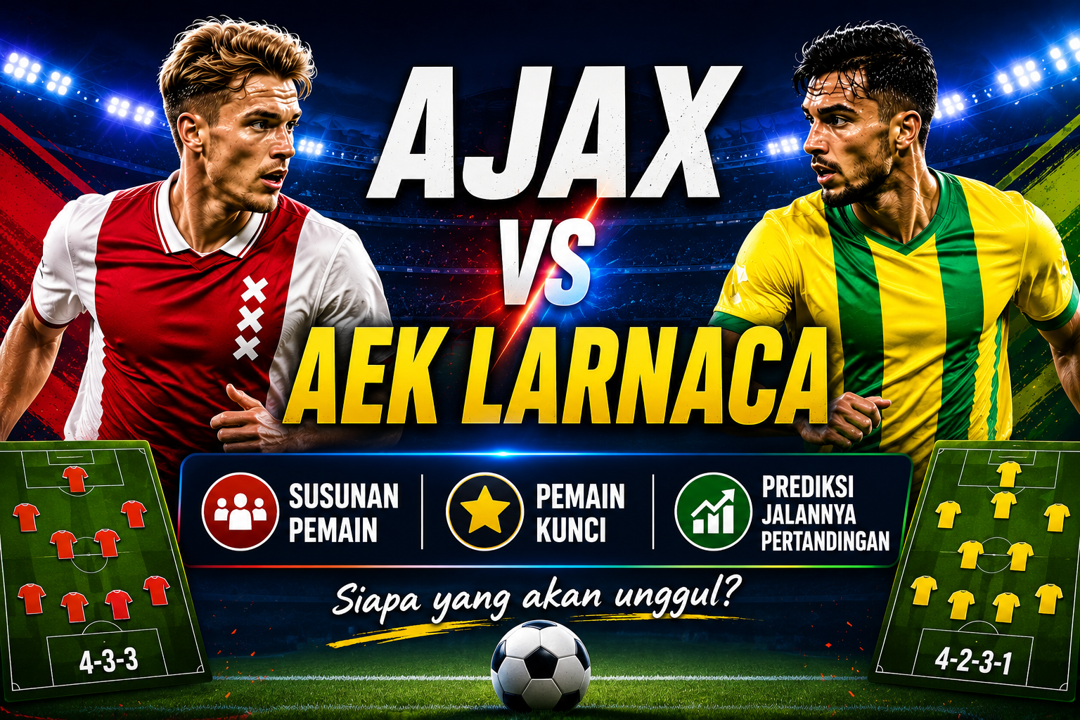 Ajax vs AEK Larnaca: Susunan Pemain, Pemain Kunci, dan Prediksi Jalannya Pertandingan