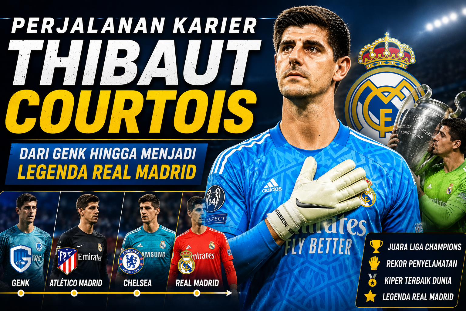 Perjalanan Karier Thibaut Courtois: Dari Genk hingga Menjadi Legenda Real Madrid