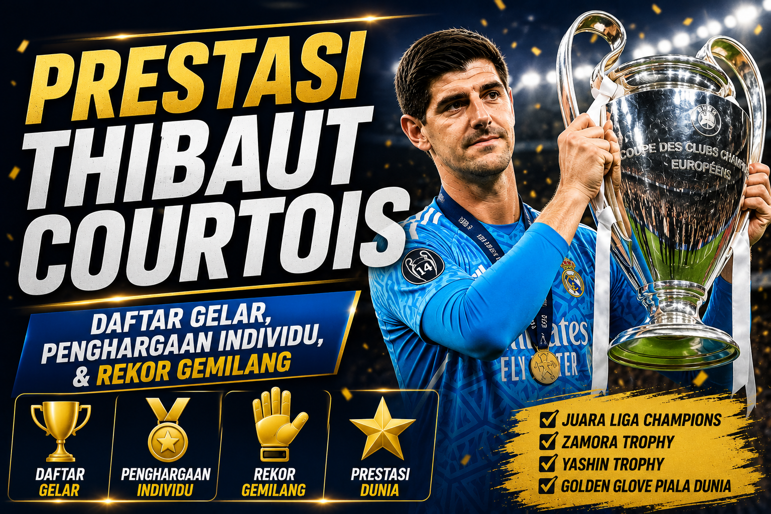 Prestasi Thibaut Courtois: Daftar Gelar, Penghargaan Individu, dan Rekor Gemilang