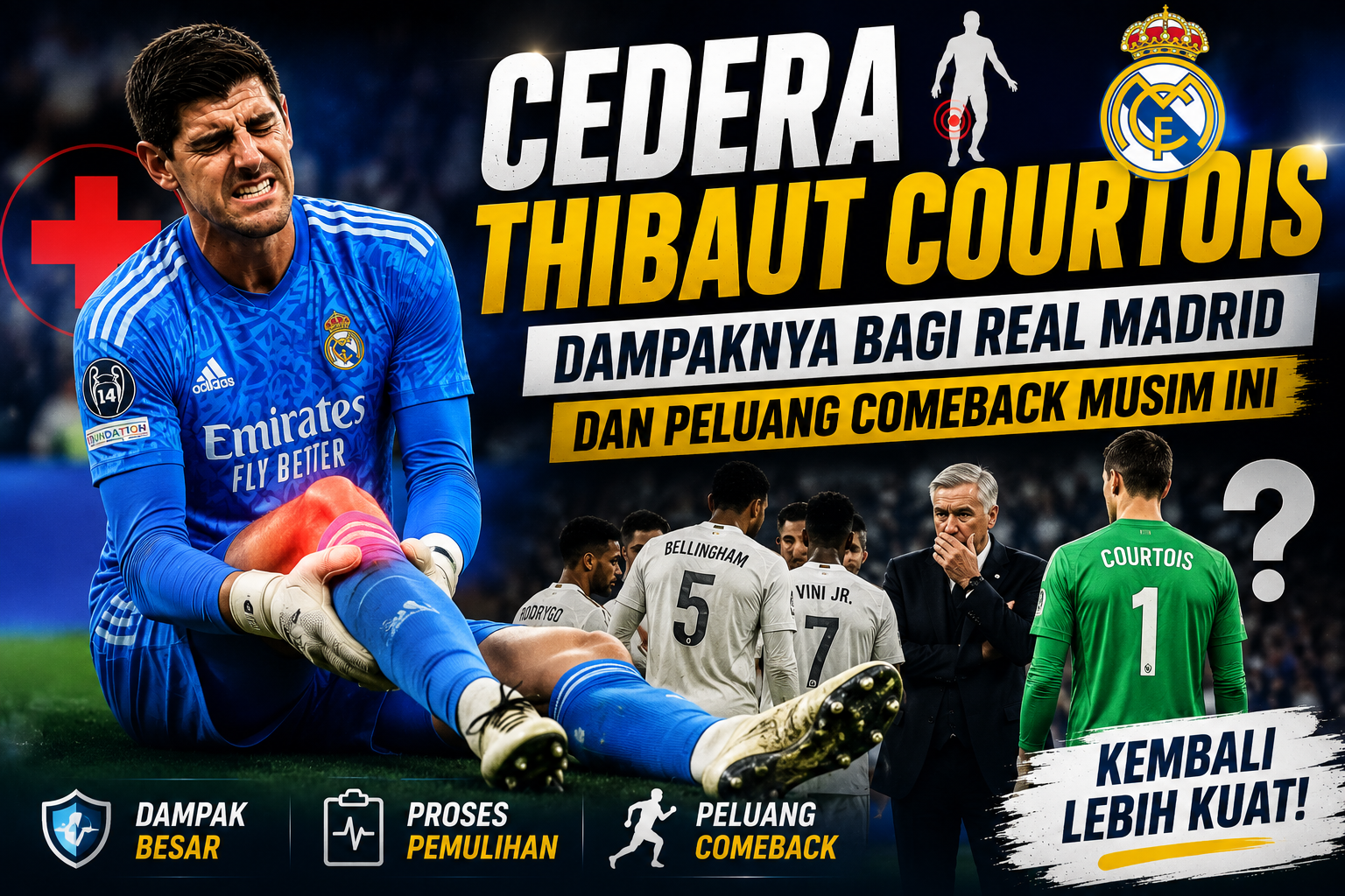 Cedera Thibaut Courtois: Dampaknya bagi Real Madrid dan Peluang Comeback Musim Ini