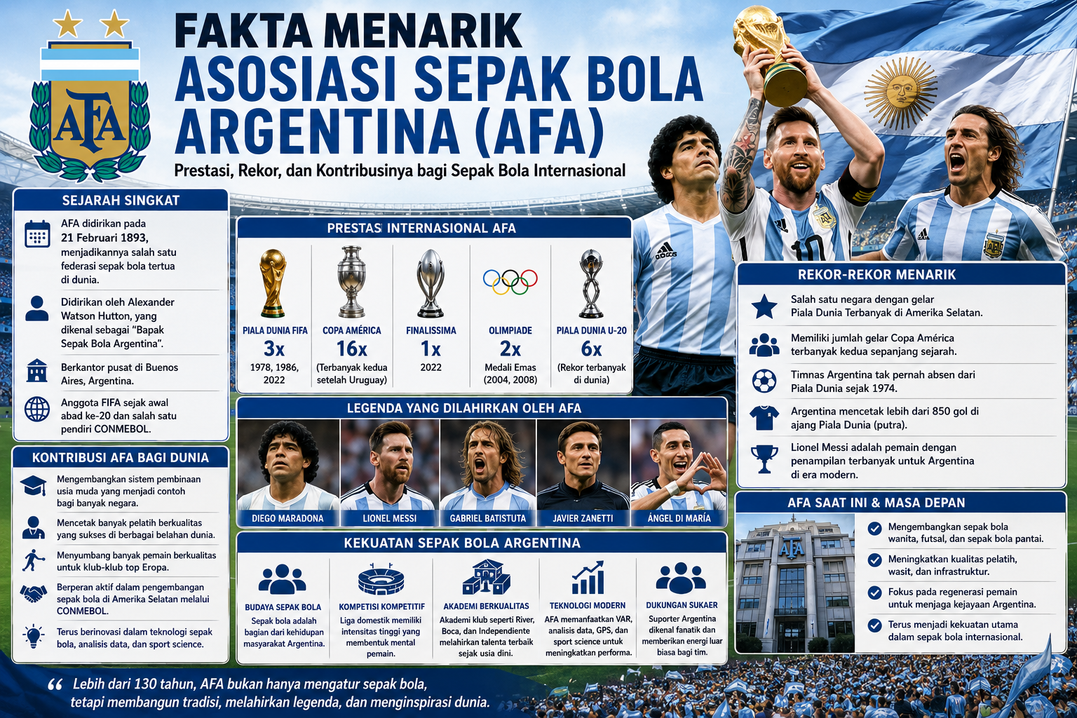 Fakta Menarik Asosiasi Sepak Bola Argentina: Prestasi, Rekor, dan Kontribusinya bagi Sepak Bola Internasional