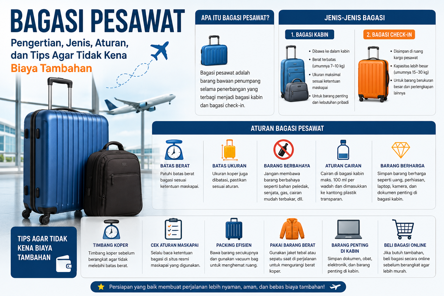 Bagasi Pesawat: Pengertian, Jenis, Aturan, dan Tips Agar Tidak Kena Biaya Tambahan