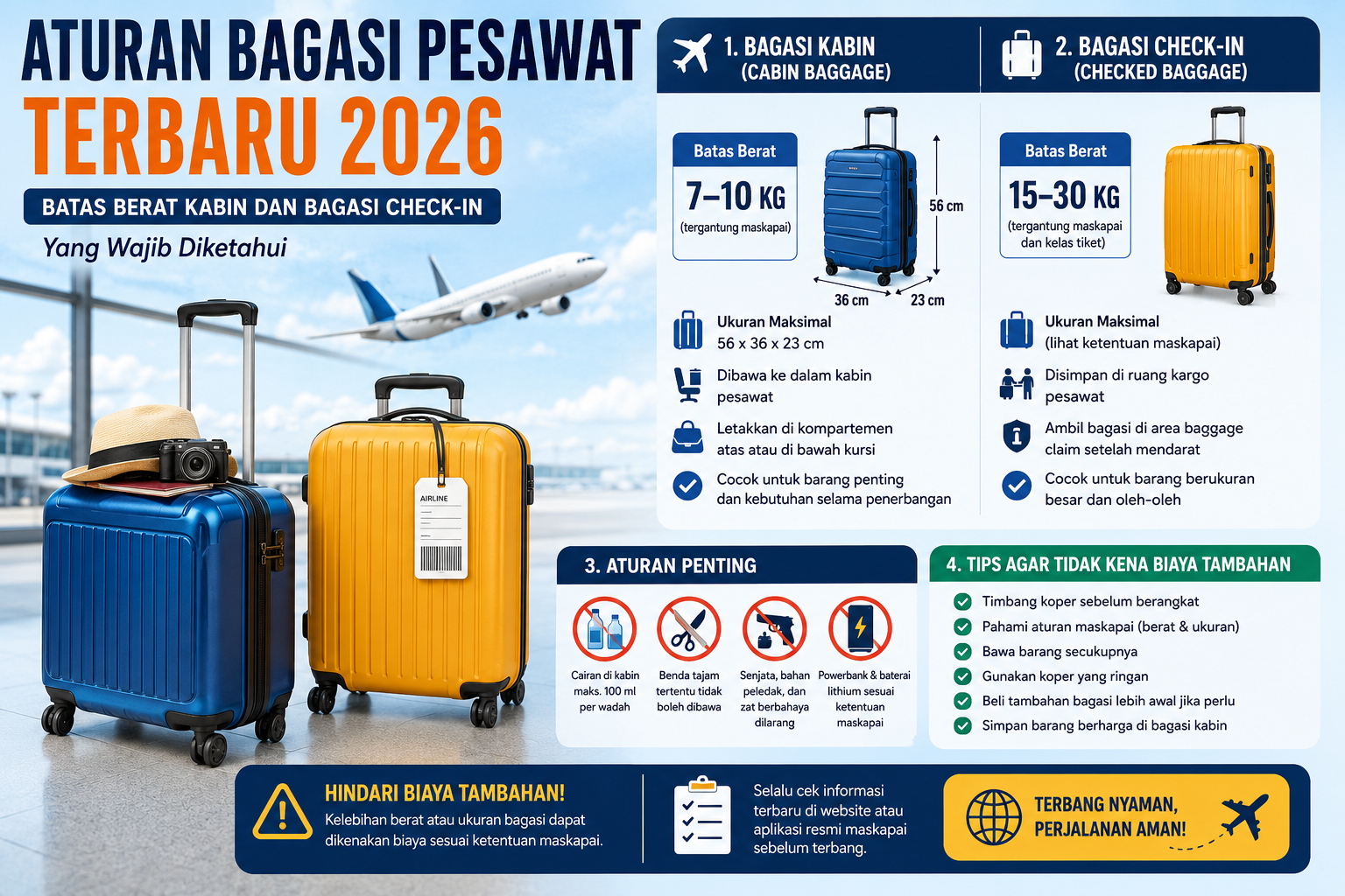 Aturan Bagasi Pesawat Terbaru 2026: Batas Berat Kabin dan Bagasi Check-in yang Wajib Diketahui