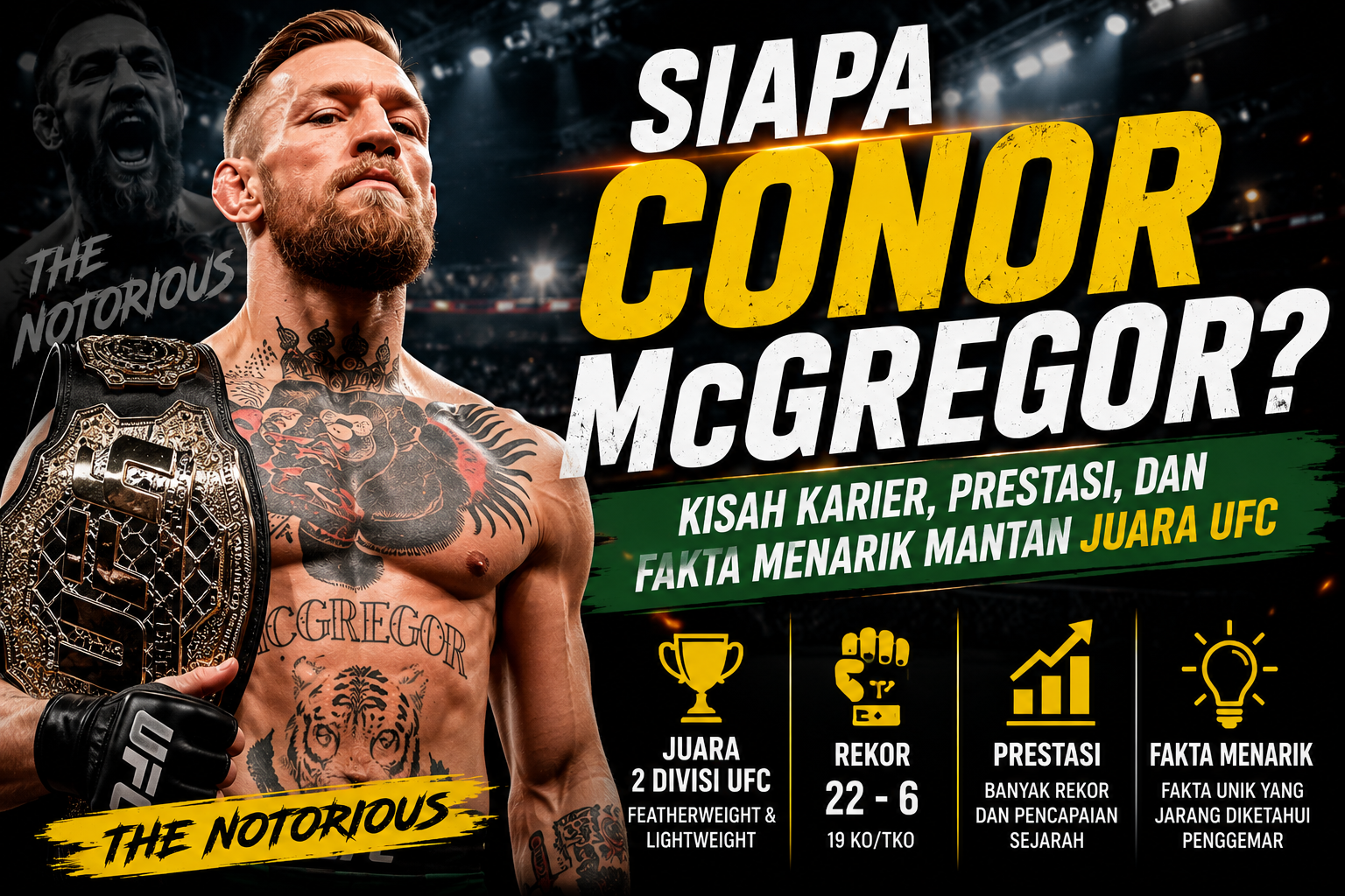 Siapa Conor McGregor? Kisah Karier, Prestasi, dan Fakta Menarik Mantan Juara UFC