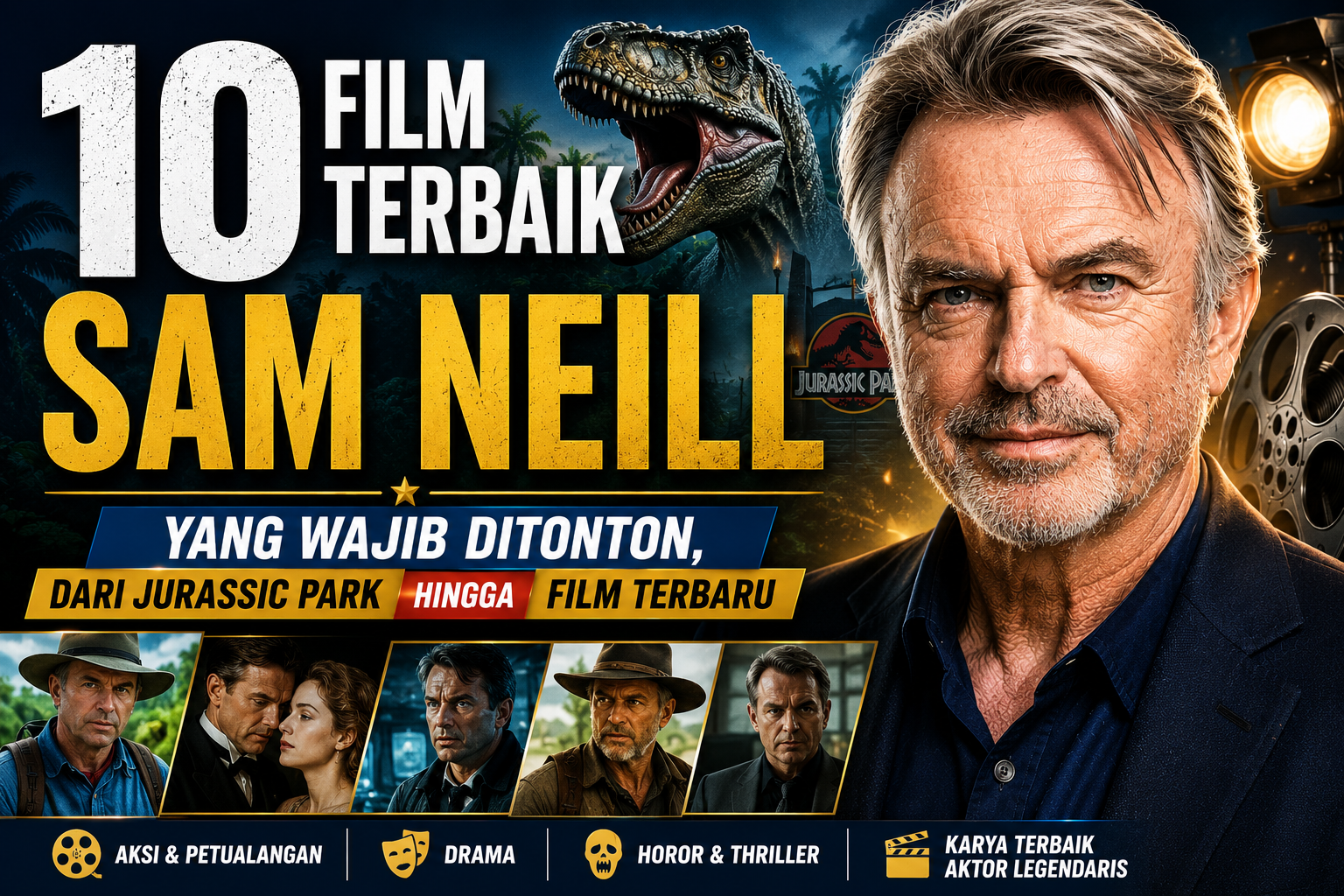 10 Film Terbaik Sam Neill yang Wajib Ditonton, dari Jurassic Park hingga Film Terbaru