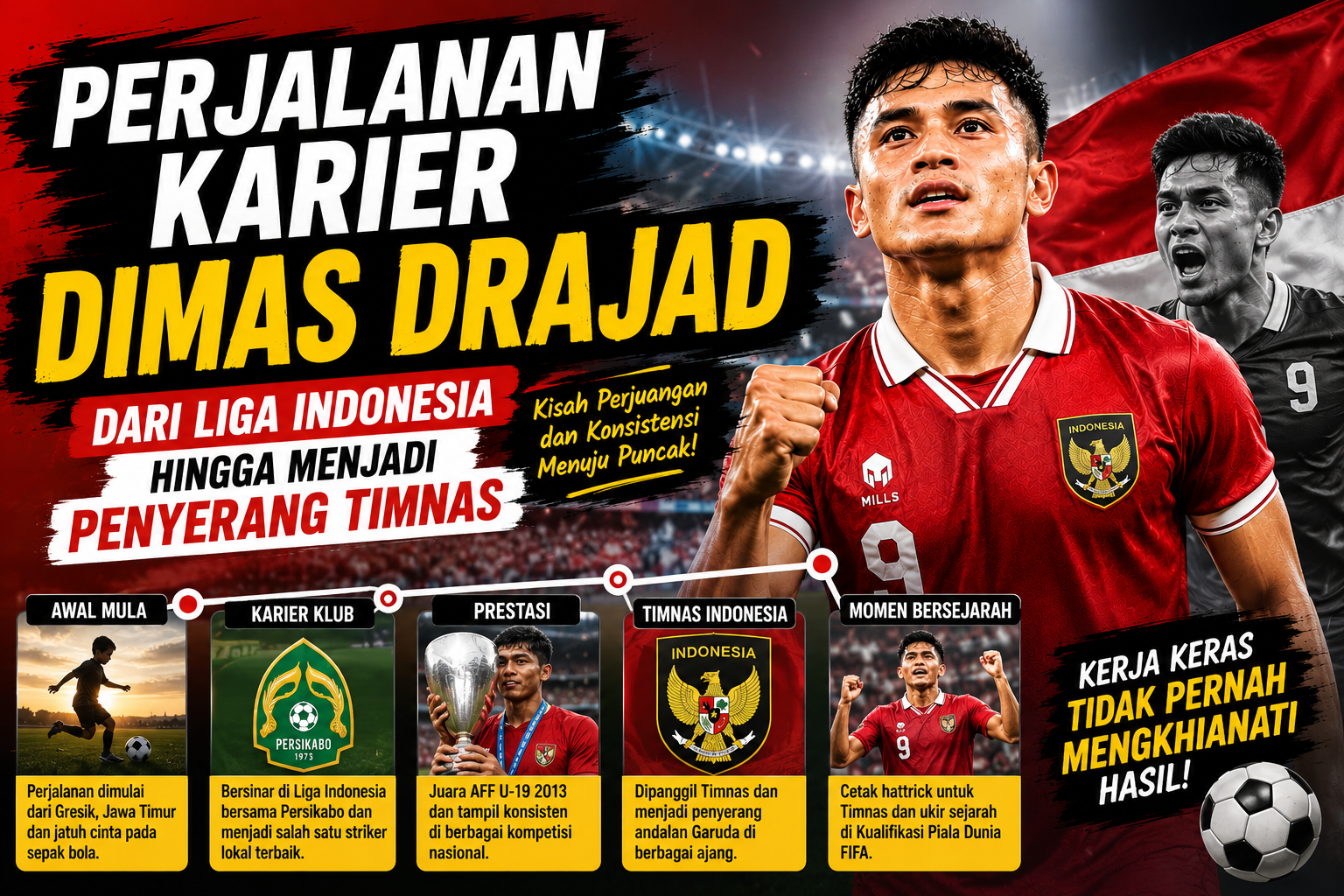 Perjalanan Karier Dimas Drajad: Dari Liga Indonesia hingga Menjadi Penyerang Timnas