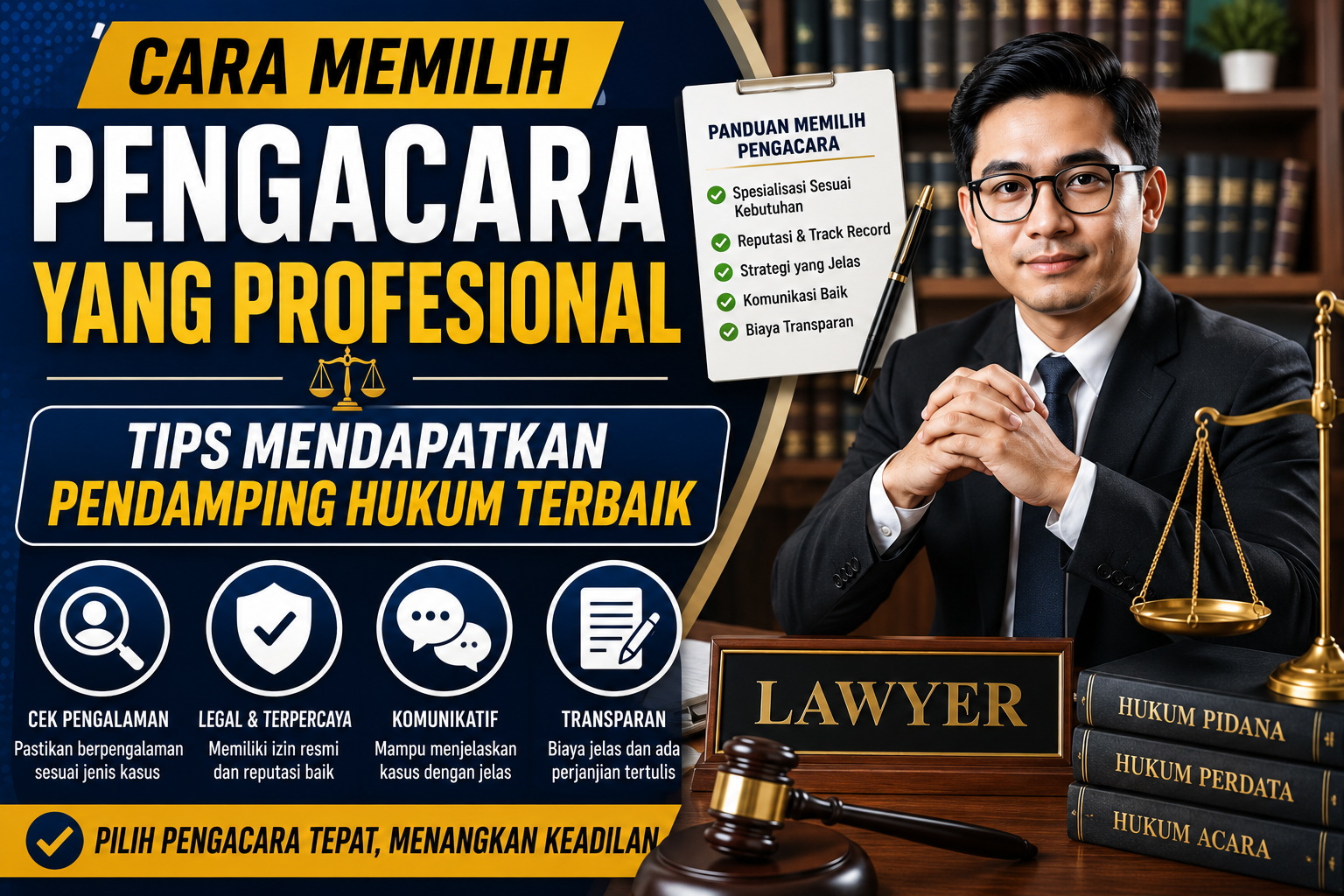 Cara Memilih Pengacara yang Profesional: Tips Mendapatkan Pendamping Hukum Terbaik