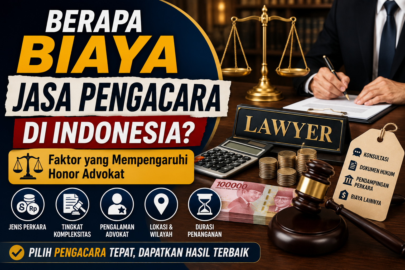 Berapa Biaya Jasa Pengacara di Indonesia? Faktor yang Mempengaruhi Honor Advokat