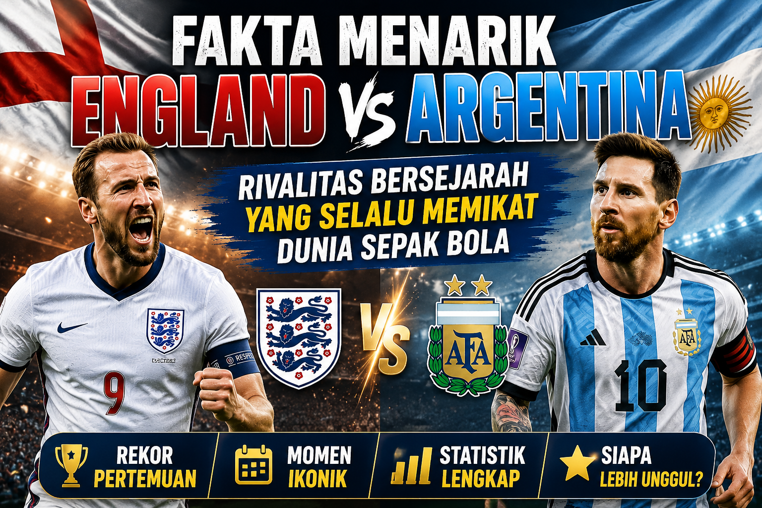 Fakta Menarik England vs Argentina: Rivalitas Bersejarah yang Selalu Memikat Dunia Sepak Bola