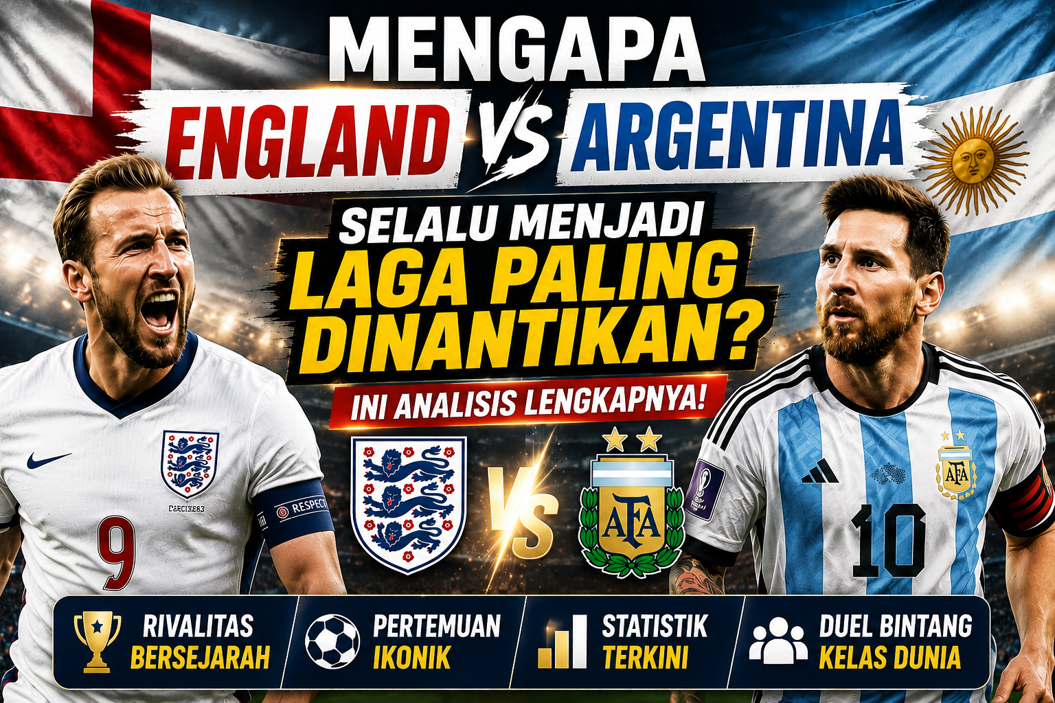 Mengapa England vs Argentina Selalu Menjadi Laga Paling Dinantikan? Ini Analisis Lengkapnya