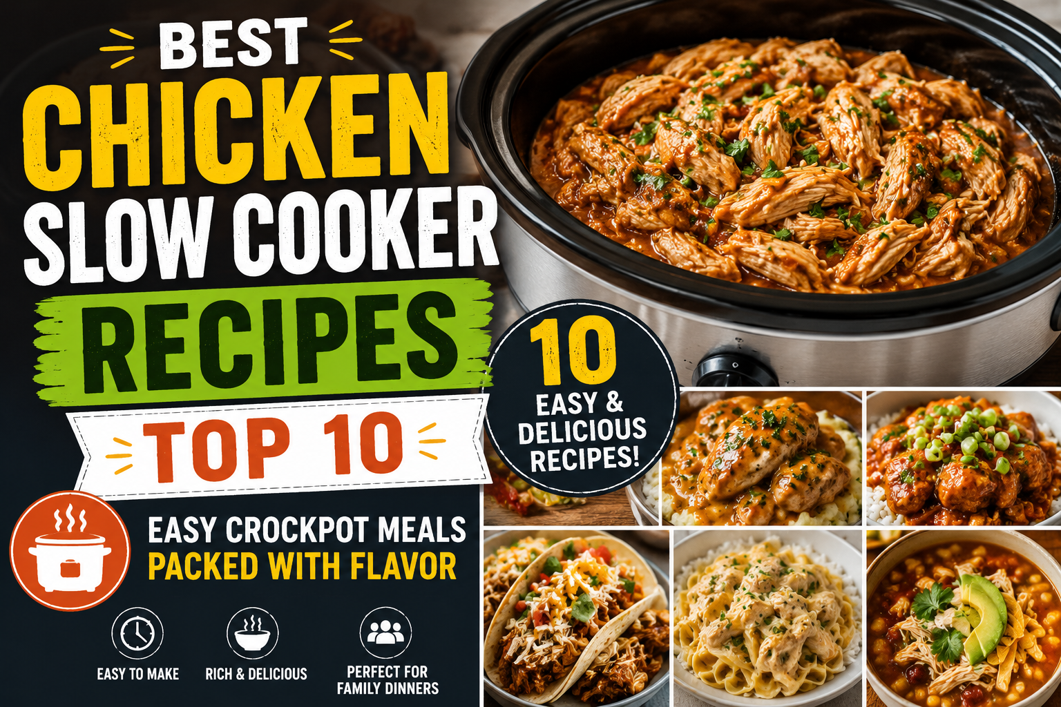 Best Chicken Slow Cooker Recipes: Top 10 Easy Crockpot Meals Packed with Flavor