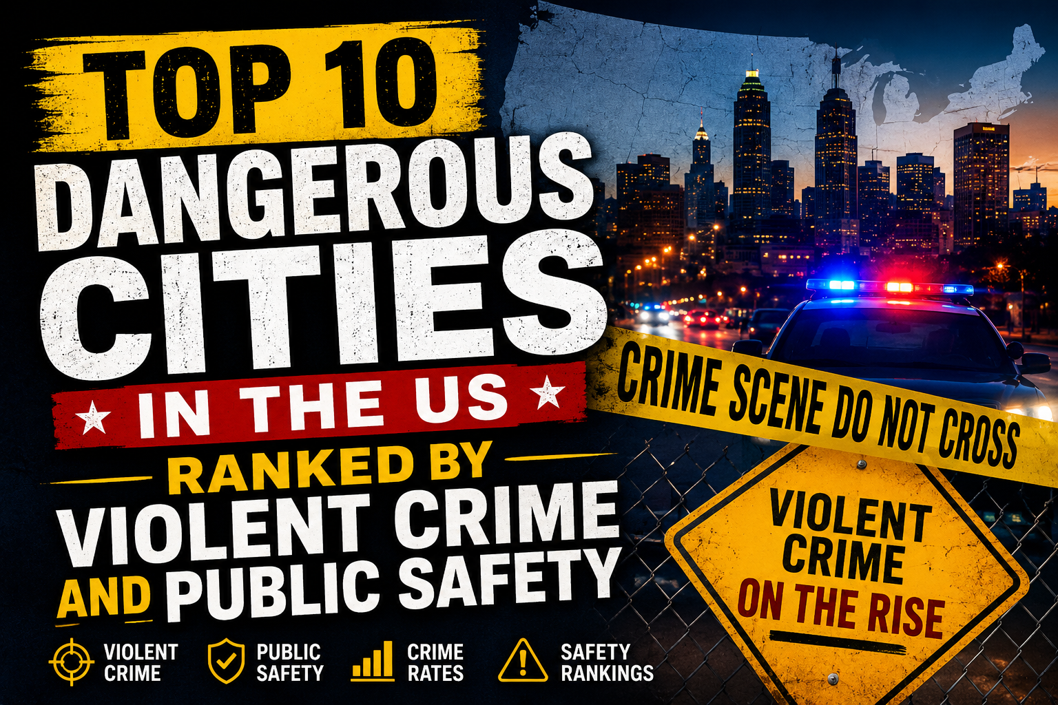 Top 10 Dangerous Cities in the US Ranked by Violent Crime and Public Safety