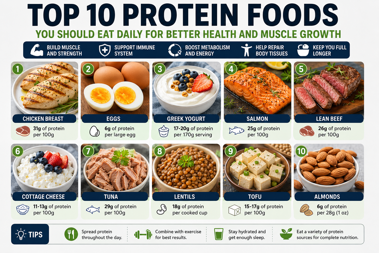 Top 10 Protein Foods for Weight Loss: Healthy Choices That Help Burn Fat Naturally