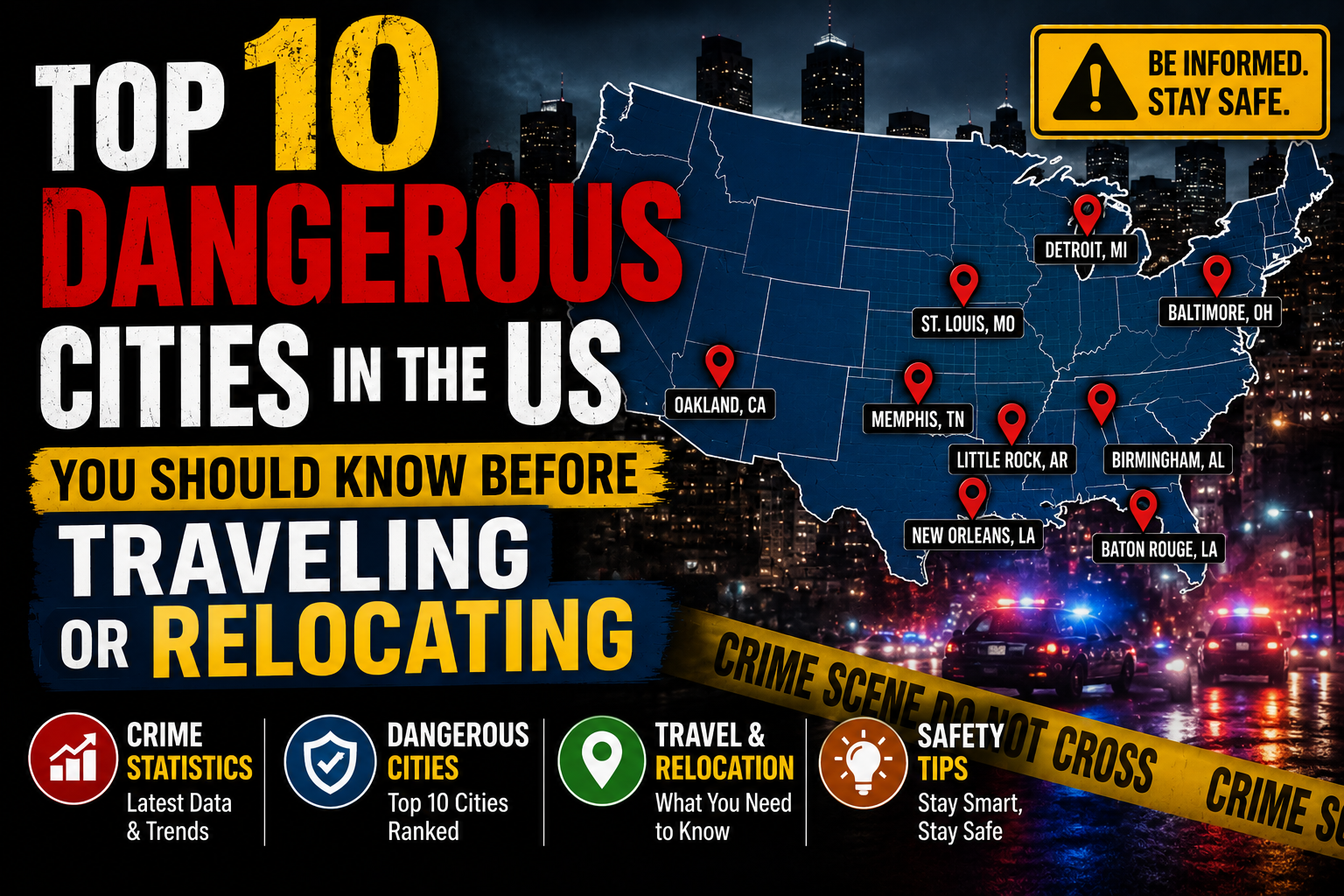 Top 10 Dangerous Cities in the US You Should Know Before Traveling or Relocating