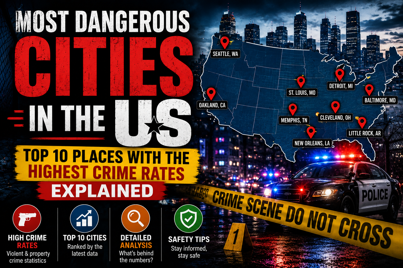 Most Dangerous Cities in the US: Top 10 Places with the Highest Crime Rates Explained