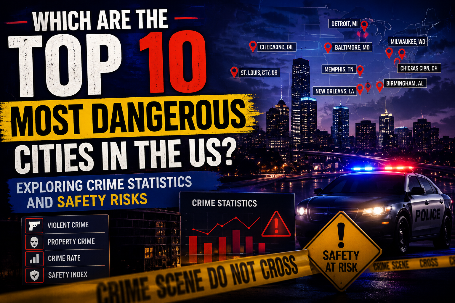 Which Are the Top 10 Most Dangerous Cities in the US? Exploring Crime Statistics and Safety Risks
