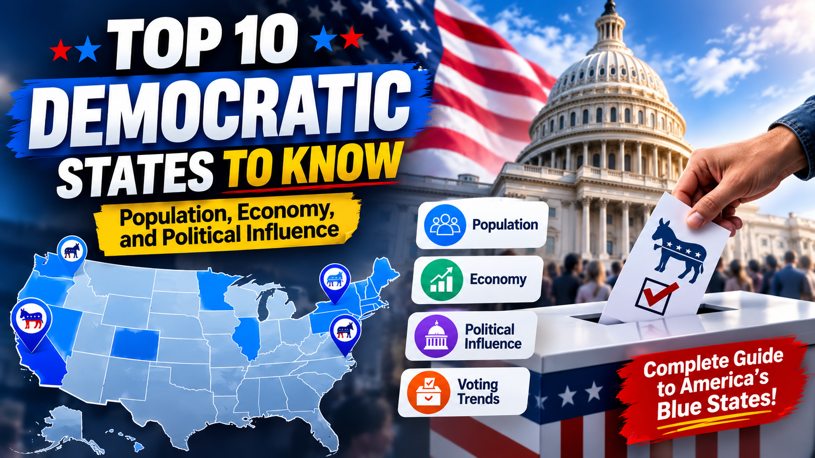 Top 10 Democratic States to Know: Population, Economy, and Political Influence