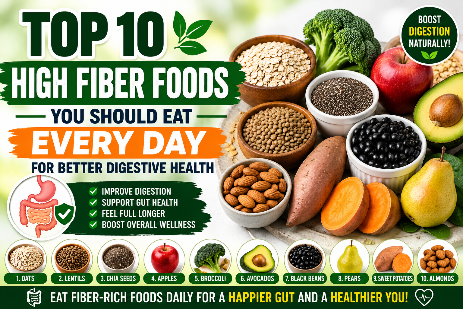 Top 10 High Fiber Foods You Should Eat Every Day for Better Digestive Health