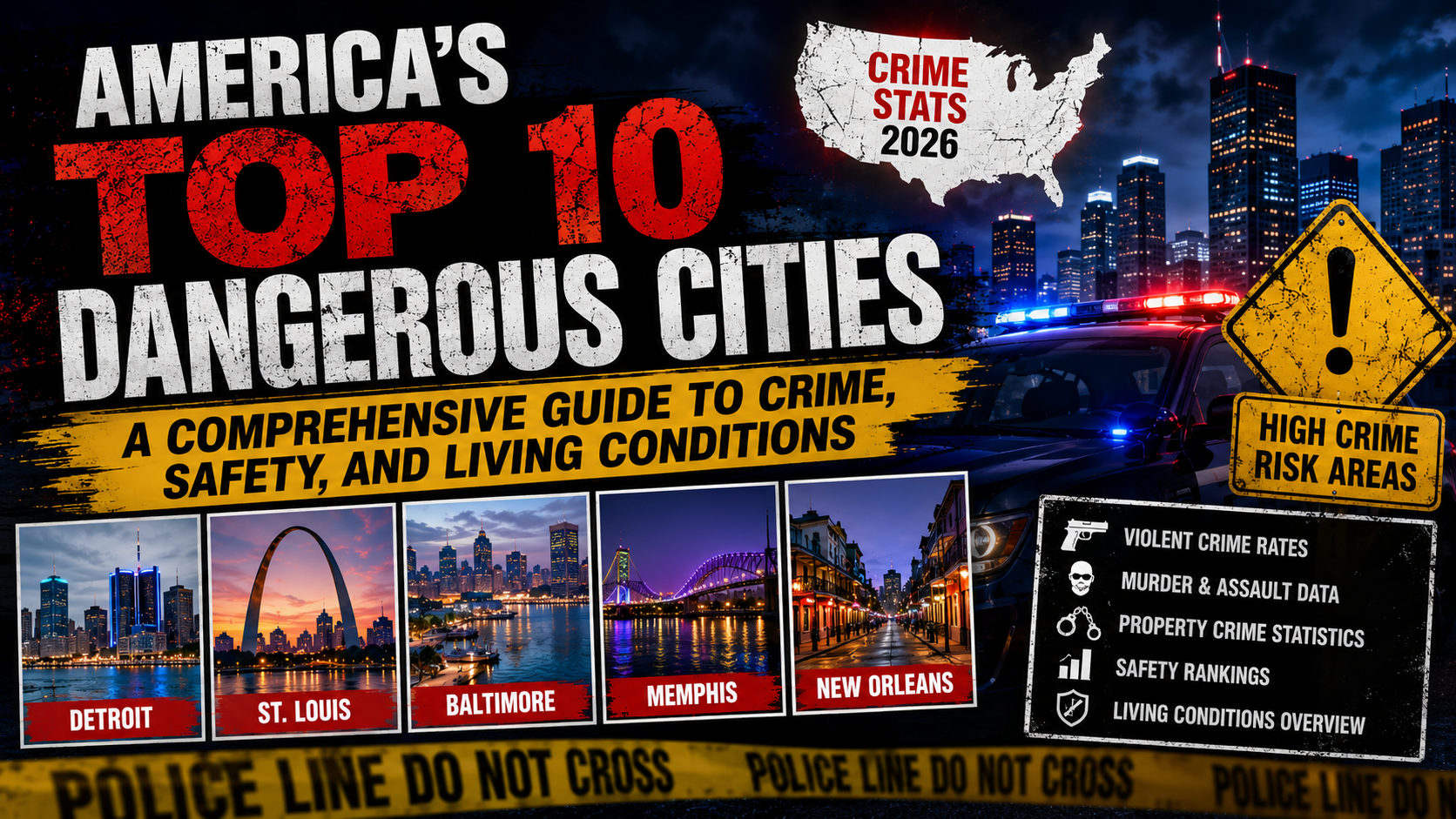 America's Top 10 Dangerous Cities: A Comprehensive Guide to Crime, Safety, and Living Conditions