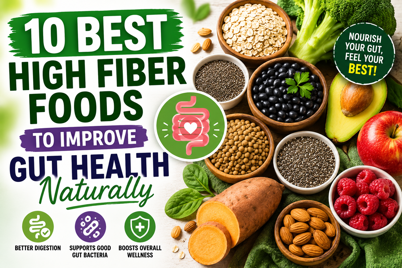 10 Best High Fiber Foods to Improve Gut Health Naturally