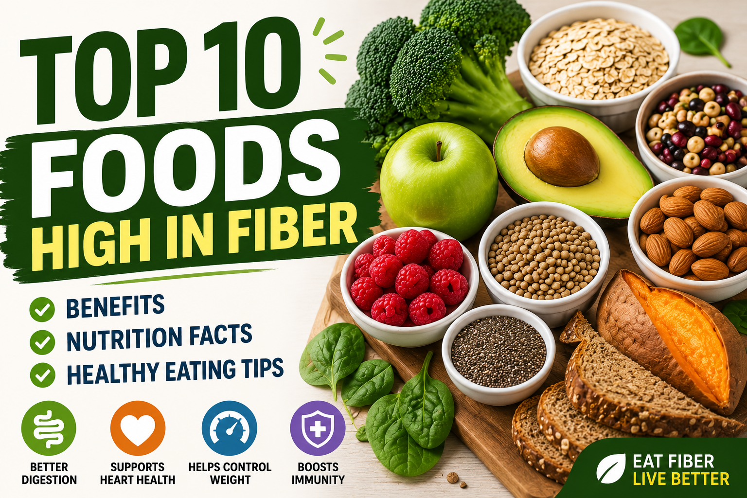 Top 10 Foods High in Fiber: Benefits, Nutrition Facts, and Healthy Eating Tips