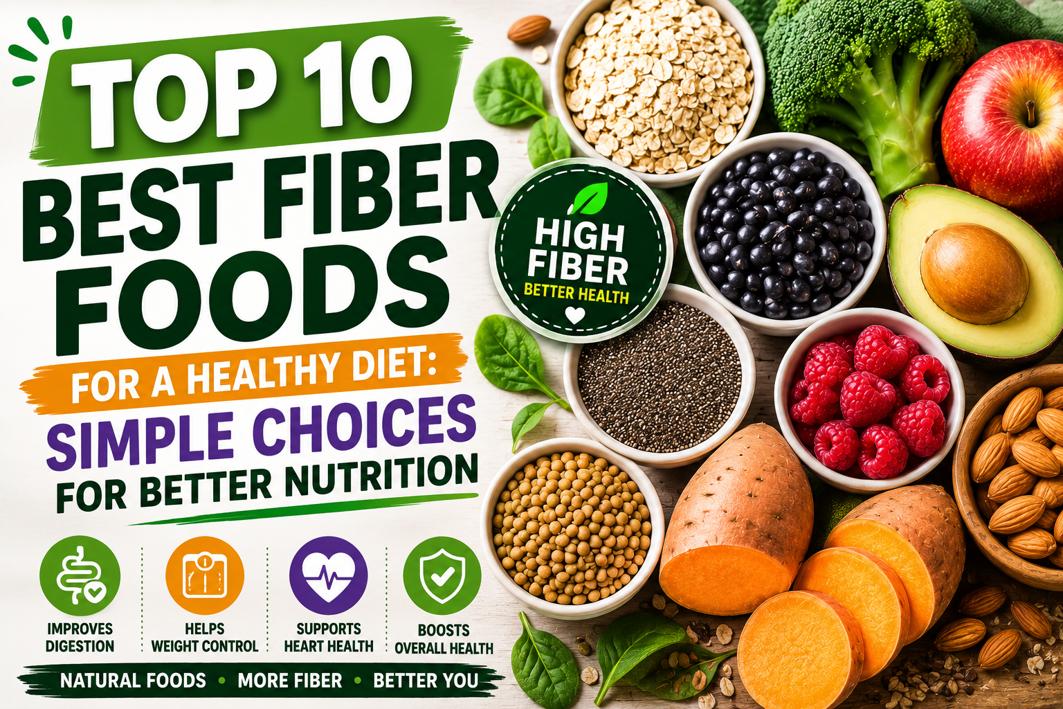 Top 10 Best Fiber Foods for a Healthy Diet: Simple Choices for Better Nutrition