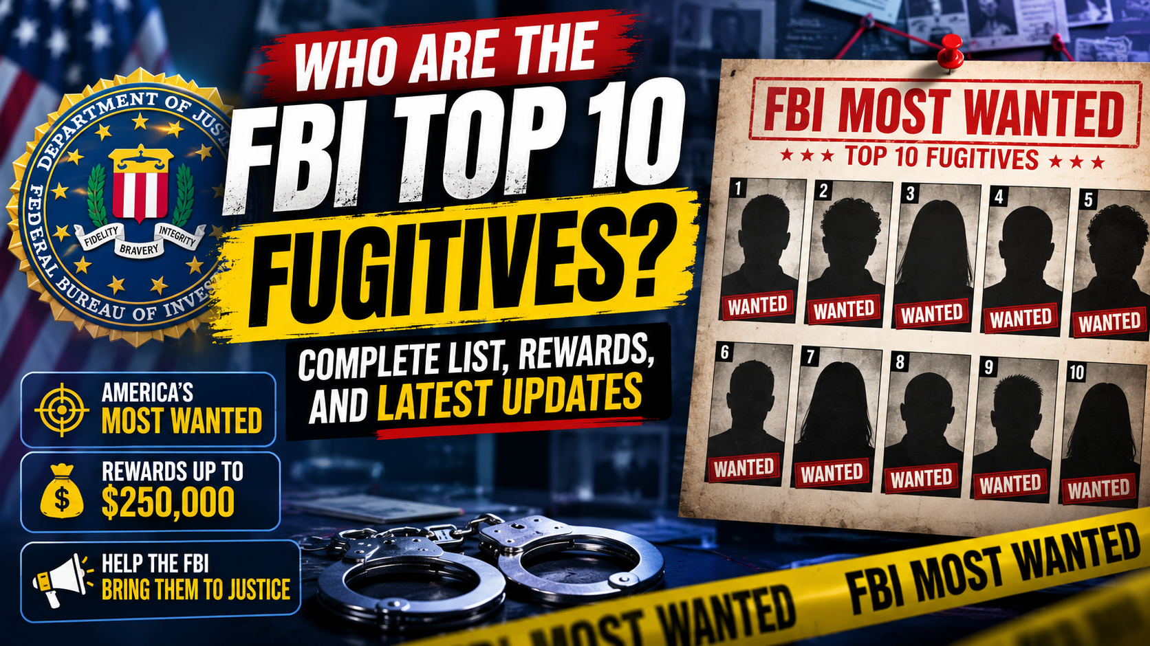 Who Are the FBI Top 10 Fugitives? Complete List, Rewards, and Latest Updates