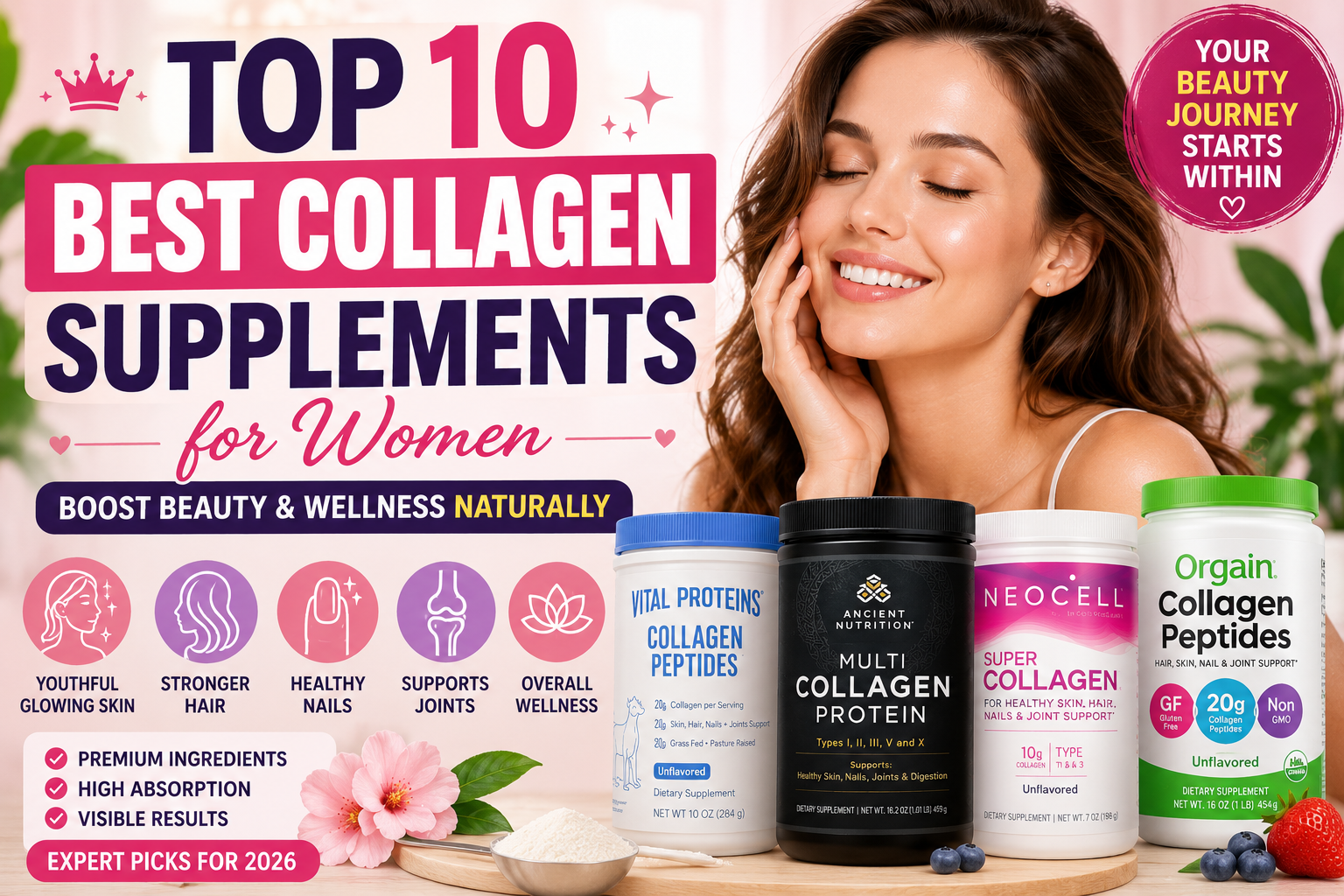 Top 10 Best Collagen Supplements for Women: Boost Beauty and Wellness Naturally